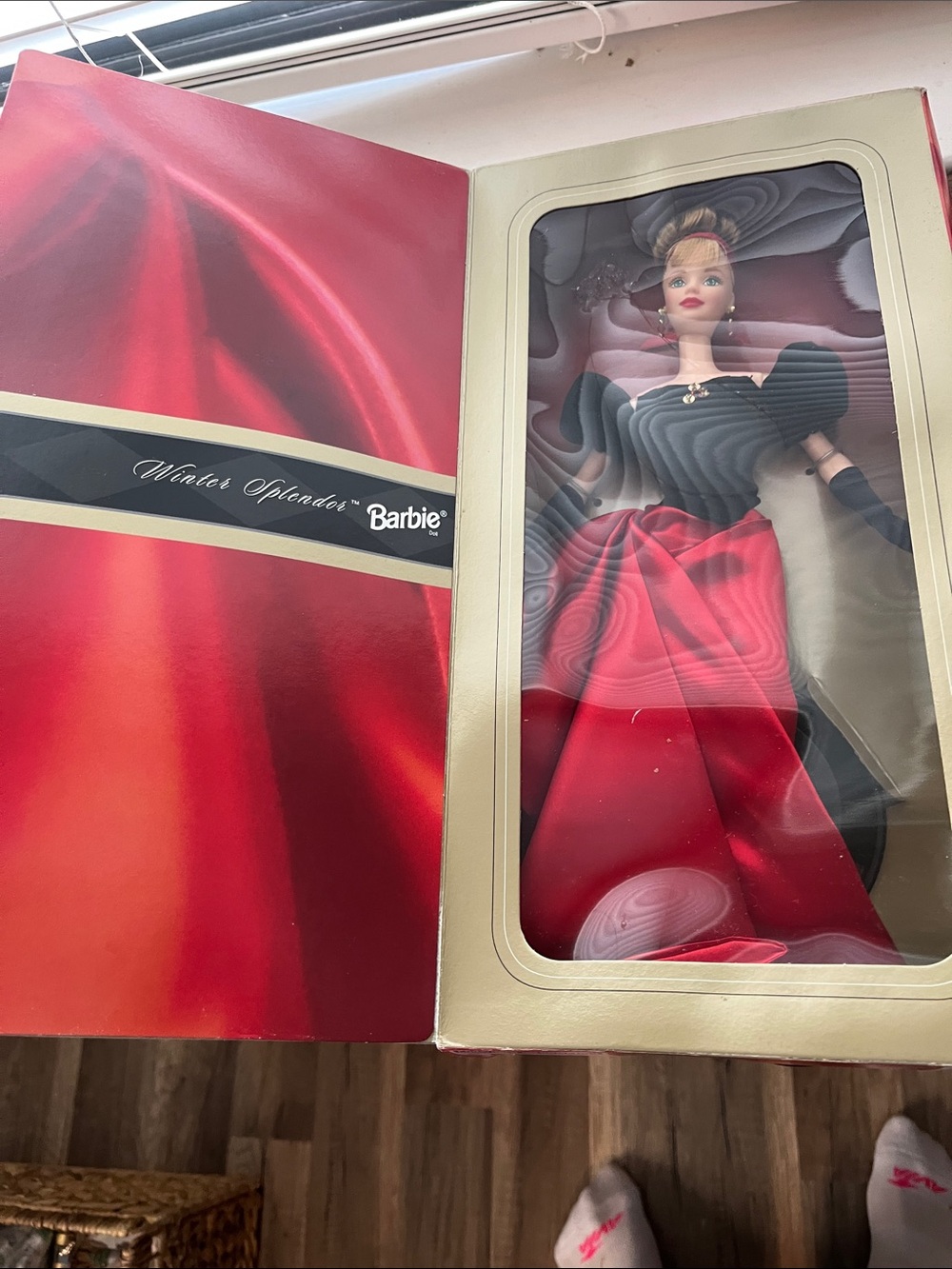 Winter Splendor Barbie Black Bodice with Red Satin Ball Gown - still in box.